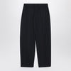 Alexander McQueen Wide navy blue wool trousers