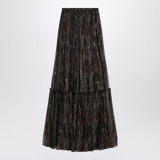 Saint Laurent Ruffled skirt with Paisley print