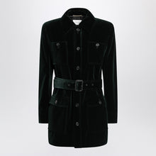  Saint Laurent Green velvet safari-style jacket