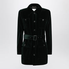  Saint Laurent Green velvet safari-style jacket