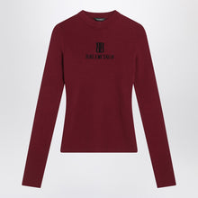  Balenciaga Ribbed burgundy Nano BB sweater