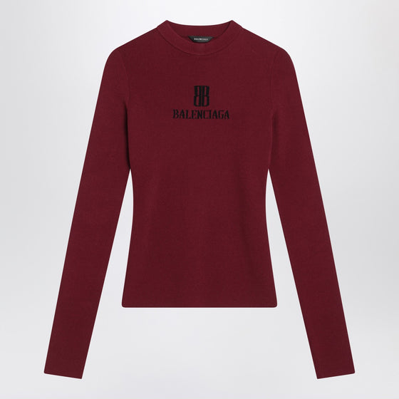 Balenciaga Ribbed burgundy Nano BB sweater