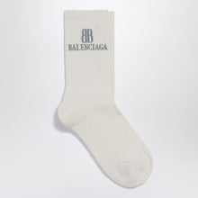 Balenciaga Nano BB socks in white cotton blend