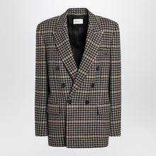  Saint Laurent Double-breasted checked wool jacket