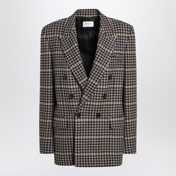 Saint Laurent Double-breasted checked wool jacket