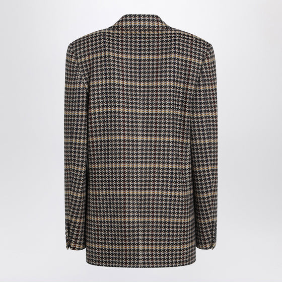 Saint Laurent Double-breasted checked wool jacket