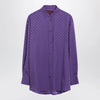 GUCCI Purple oversized GG jacquard silk shirt