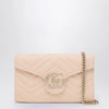 GUCCI GG Marmont pink wallet with chain
