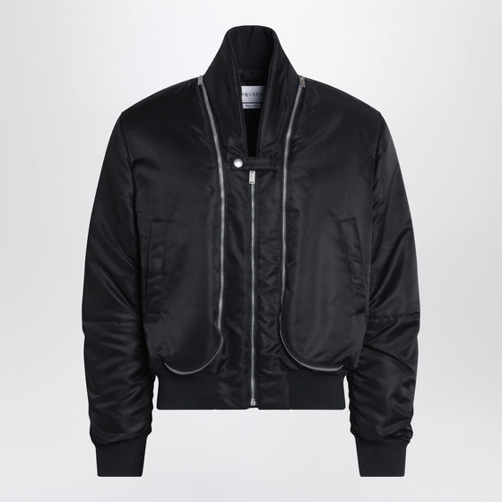 Alexander McQueen Black nylon zip bomber