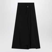  Balenciaga Draped black skirt in crêpe