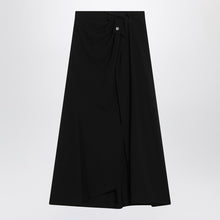  Balenciaga Draped black skirt in crêpe