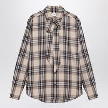  Saint Laurent Cassandre lavallière shirt in tartan cotton