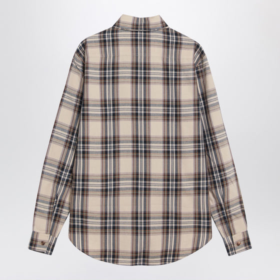 Saint Laurent Cassandre lavallière shirt in tartan cotton