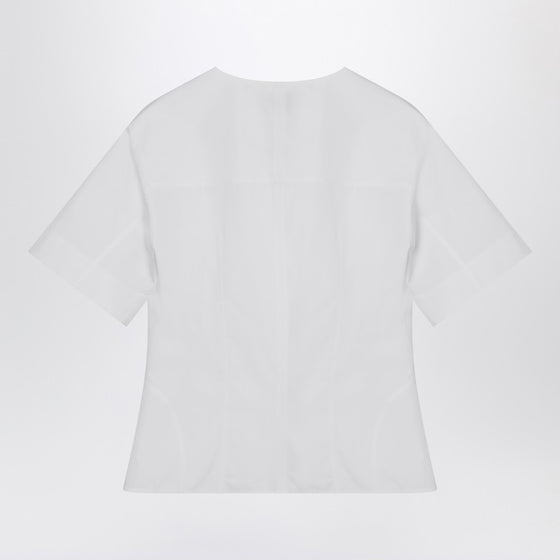Alexander McQueen White corset shirt in poplin
