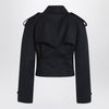 Alexander McQueen Short double-breasted navy blue jacket