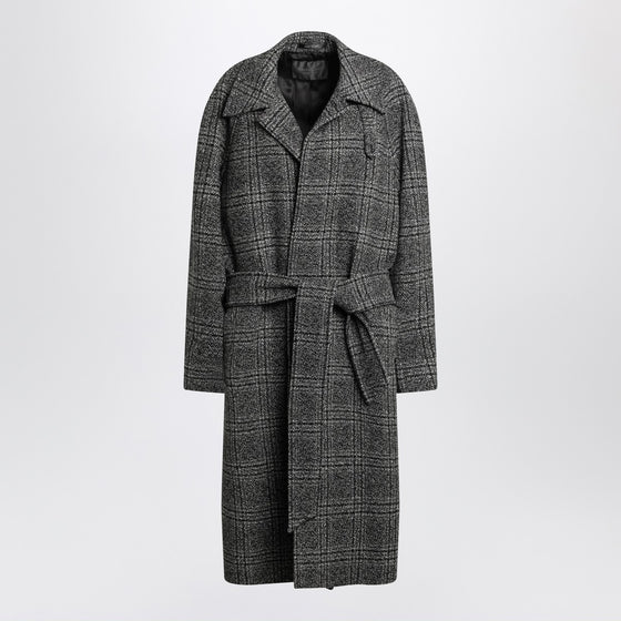 Balenciaga Raglan One Layer coat in black/grey check