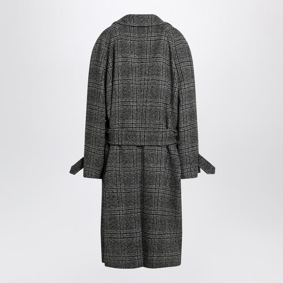 Balenciaga Raglan One Layer coat in black/grey check