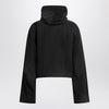 Balenciaga Cropped jacket with hood in black