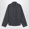 Balenciaga Navy blue striped cotton shirt