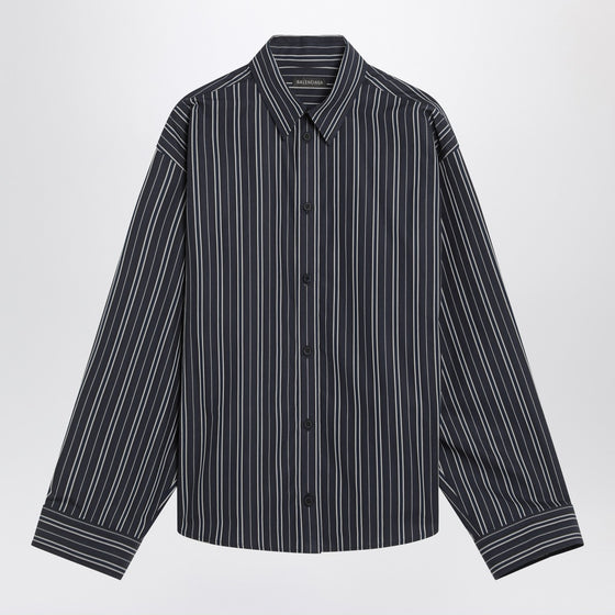 Balenciaga Navy blue striped cotton shirt