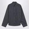 Balenciaga Navy blue striped cotton shirt