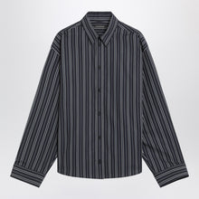  Balenciaga Navy blue striped cotton shirt