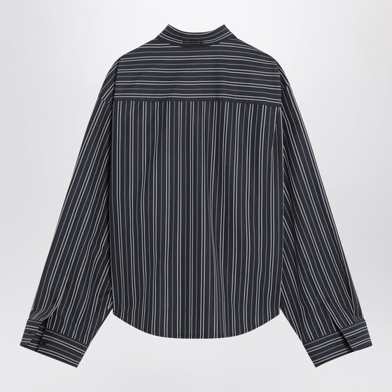 Balenciaga Navy blue striped cotton shirt