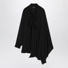 Balenciaga Asymmetric black silk blouse with scarf