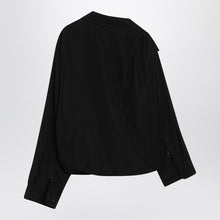  Balenciaga One-shoulder black shirt in poplin