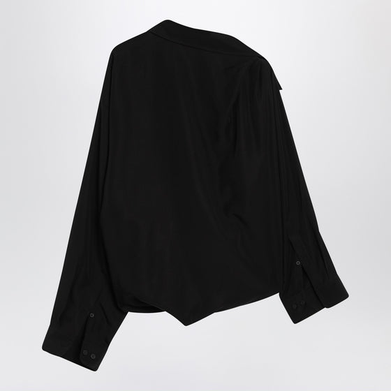 Balenciaga One-shoulder black shirt in poplin