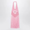 GUCCI Pink satin and lace dress