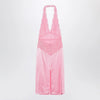 GUCCI Pink satin and lace dress
