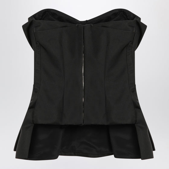 Alexander McQueen Black corset top in silk blend