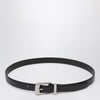 Saint Laurent Smooth black leather Folk belt