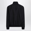 GUCCI Blue zip-up jacket in wool-blend twill