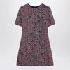 GUCCI Blue and red bouclé wool dress