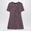 GUCCI Blue and red bouclé wool dress