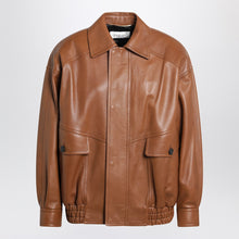  Saint Laurent Brown balloon bomber jacket in lambskin