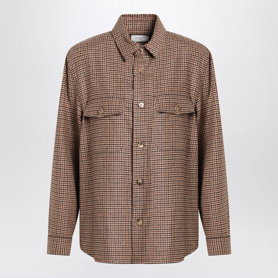 Saint Laurent Overshirt in beige/brown/black houndstooth