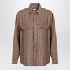 Saint Laurent Overshirt in beige/brown/black houndstooth