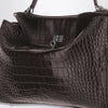 Balenciaga Rodeo mini handbag in espresso crocodile-embossed leather