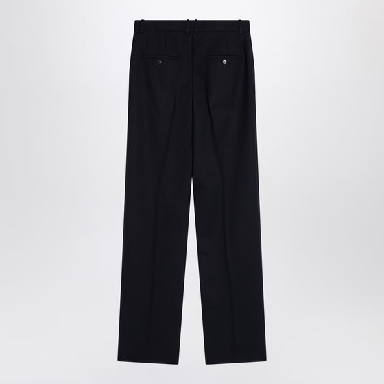 Saint Laurent High-waisted blue wool pants