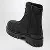 Balenciaga Black Combat Strike cotton-canvas boots