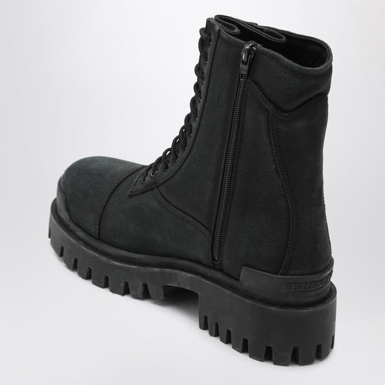 Balenciaga Black Combat Strike cotton-canvas boots