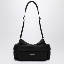  Balenciaga Small black nylon travel bag