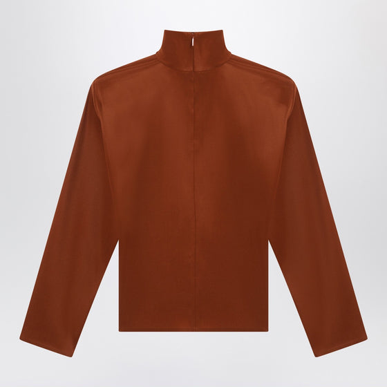 Saint Laurent Caramel silk-blend blouse
