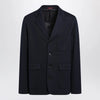 GUCCI Blue single-breasted cotton jersey jacket