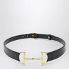 GUCCI Black belt with oversized Horsebit buckle