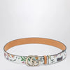 GUCCI GG Marmont reversible belt in brown/white leather with Flora print