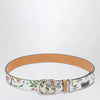 GUCCI GG Marmont reversible belt in brown/white leather with Flora print